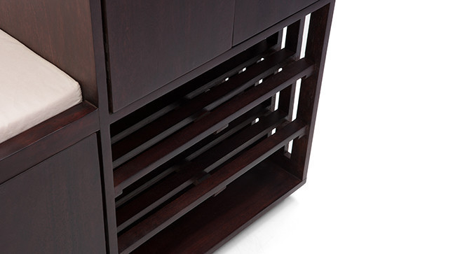 Wellington Shoe Rack & Bench (Dark Walnut)